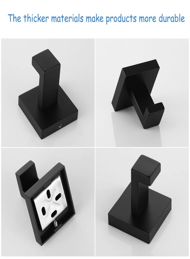 Durafe 2 Pack Towel Hooks SUS 304 Stainless Steel Bathroom Towel Holder Robe Hook Matte Black - Image 4